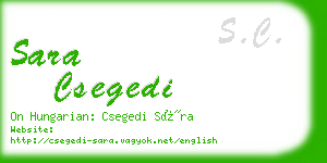 sara csegedi business card